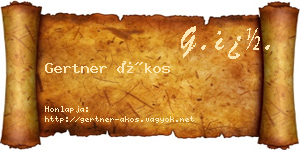 Gertner Ákos névjegykártya